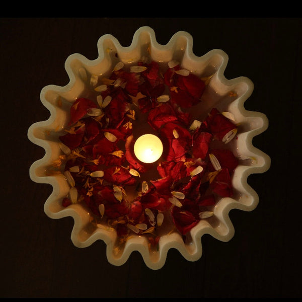 Decorative Marble Urli Bowl - Flower Home Decor - Crafts N Chisel - Indian Home Decor USA