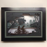 Decorative Wooden Multilayer Designer Frame - Cycling Couple - Wall Decor - Crafts N Chisel - Indian home decor - Online USA
