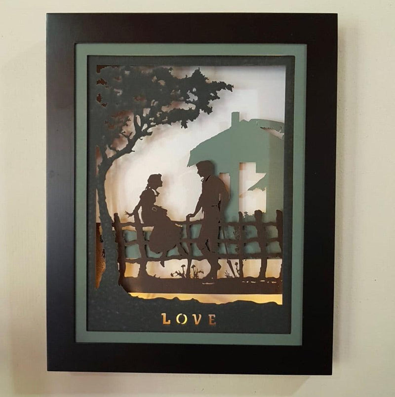 Decorative Wooden Multilayer Designer Frame - Romantic Couple - Wall Decor - Crafts N Chisel - Indian home decor - Online USA