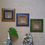 Dhokra Rajasthani 11" Wall Hanging (Set of 3) - Wall Decor - Home Decor - Crafts N Chisel - Indian Home Decor USA