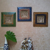 Dhokra Rajasthani 11" Wall Hanging (Set of 3) - Wall Decor - Home Decor - Crafts N Chisel - Indian Home Decor USA