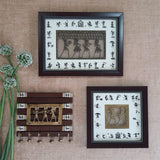 Dhokra Warli Wall Hanging & Key Holder (set of 3) - Wall Decor - Home Decor-Crafts N Chisel - Indian handicrafts home decor online USA