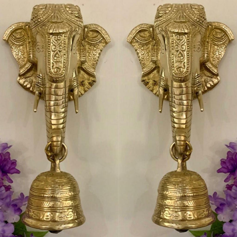 Lord Ganesh Bell - Brass Wall Hanging - Decorative and Religious - Crafts N Chisel - Indian home decor - Online USA