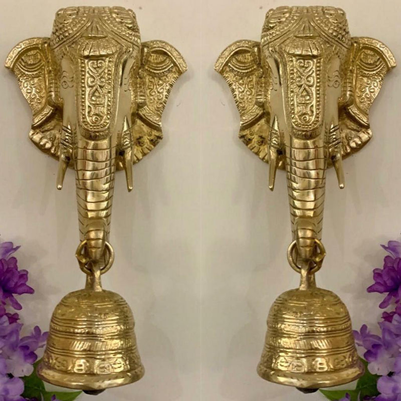 Lord Ganesh Bell - Brass Wall Hanging - Decorative and Religious - Crafts N Chisel - Indian home decor - Online USA