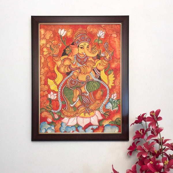 Ganesha Kerala Mural - Crafts N Chisel - Indian home decor - Online USA