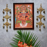 Goddess Lakshmi Kerala Mural - Handpainted Wall Decor- Indian Home Decor - Crafts N Chisel USA