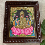 Goddess Laxmi 3D Tanjore Painting - Traditional Wall Art - Crafts N Chisel - Indian Home Decor USA