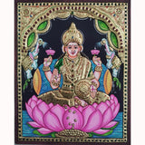 Goddess Laxmi 3D Tanjore Painting - Traditional Wall Art - Crafts N Chisel - Indian Home Decor USA