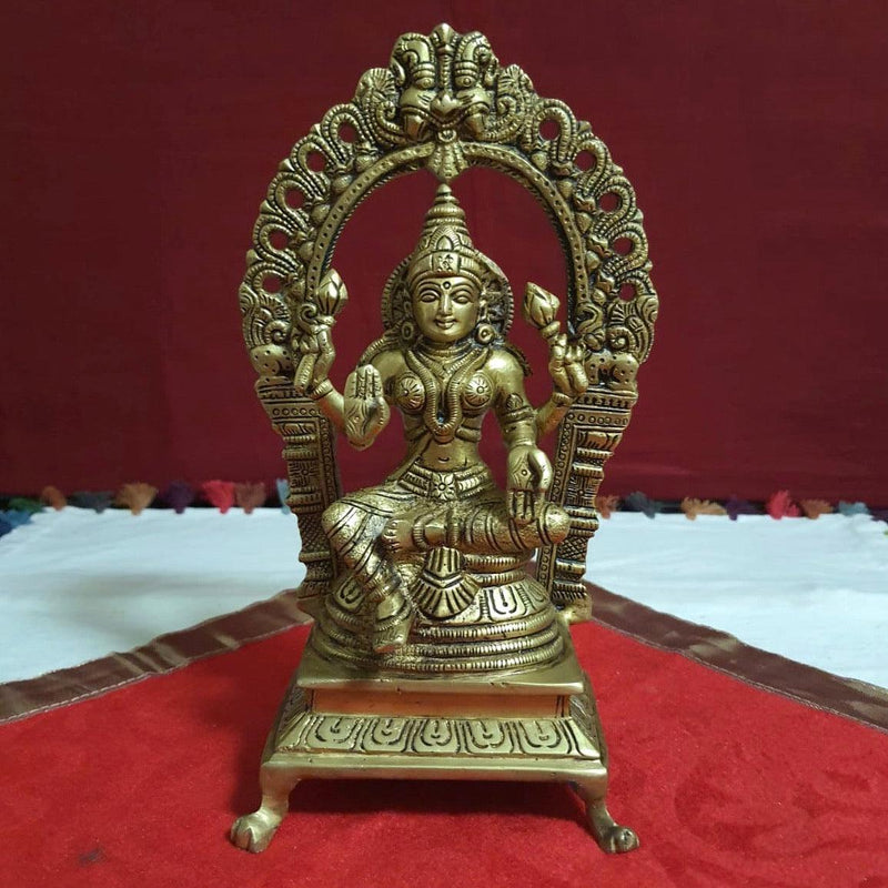 Goddess Laxmi Brass Idol - Decorative Figurine-Crafts N Chisel-Indian Handicrafts Online USA