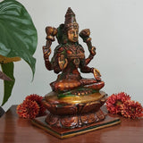 Goddess Laxmi Brass Idol - Decorative Figurine - crafts n chisel - indian home decor usa 