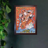 Goddess Saraswati Kerala Mural - Handpainted Wall Decor-Crafts N Chisel - Indian home decor online USA