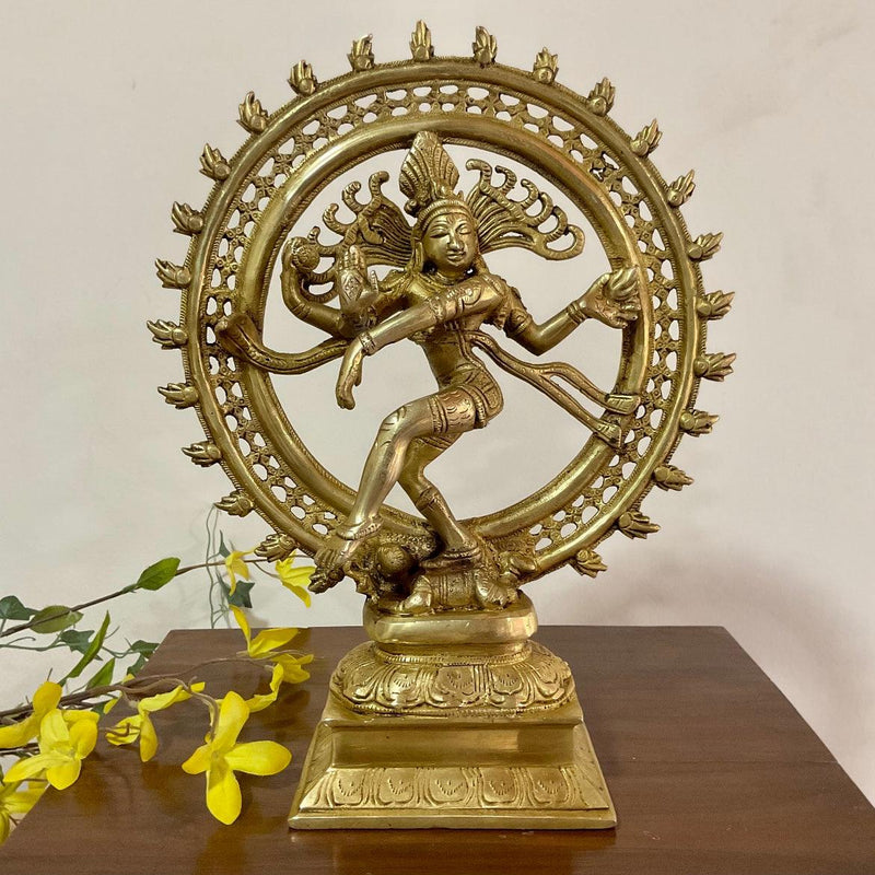 Handcrafted 13” Dancing Lord Natraj Idol - Decorative Figurine - Crafts N Chisel - Indian Home Decor USA