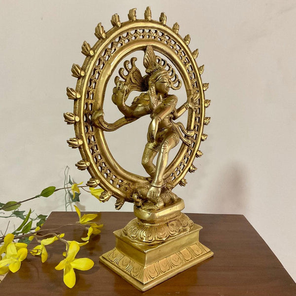 Handcrafted 13” Dancing Lord Natraj Idol - Decorative Figurine - Crafts N Chisel - Indian Home Decor USA