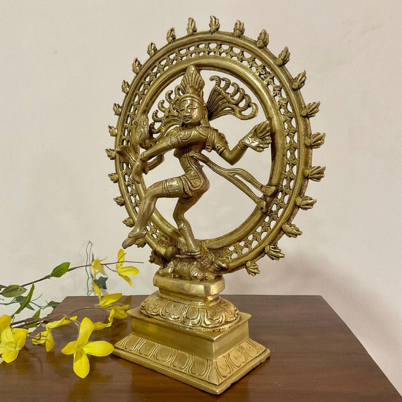 Handcrafted 13” Dancing Lord Natraj Idol - Decorative Figurine - Crafts N Chisel - Indian Home Decor USA