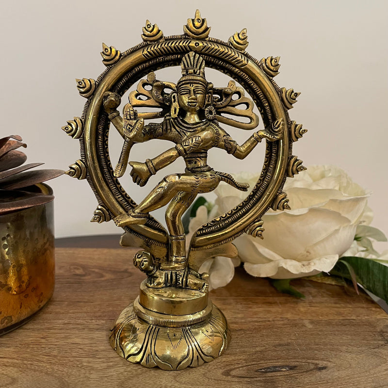 Handcrafted 6.8” Dancing Lord Natraj Idol - Decorative Figurine - Crafts N Chisel - Indian Home Decor USA