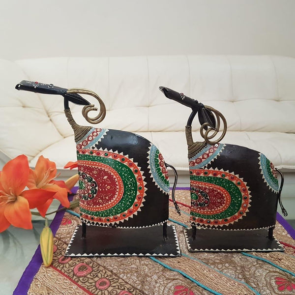 Handcrafted Decorative Metallic Bull (Set of 2) - Crafts N Chisel - Indian home decor - Online USA