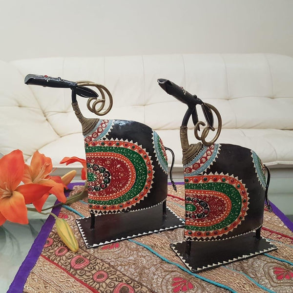 Handcrafted Decorative Metallic Bull (Set of 2) - Crafts N Chisel - Indian home decor - Online USA