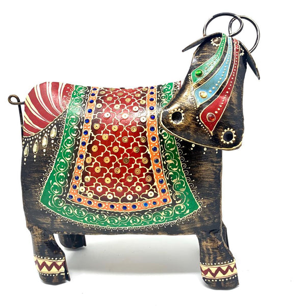 Handcrafted Decorative Metallic Cow - Crafts N Chisel - Indian home decor - Online USA