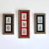 Handcrafted Jewelry Painting (Set of 3) - Wall Decor - 22K Gold Leaf Meenakari Marble Art - Crafts N Chisel - Indian home decor - Online USA