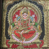 Laxmi Ganesha Saraswati Tanjore Painting - Traditional Wall Art - Crafts N Chisel - Indian Home Decor USA
