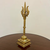 11 Inch Brass Trishul - Shiva Home Pooja Decor - Crafts N Chisel - Indian Home Decor USA