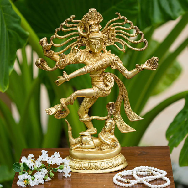 15.5 Inches Lord Natraj Statue - Decorative Figurine Home Decor - Crafts N Chisel - Indian Home Decor USA