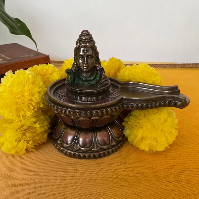 Shivling Bonded Bronze Idol - Pooja Statue for Home - Festive Decor - Crafts N Chisel - Indian Home Decor USA