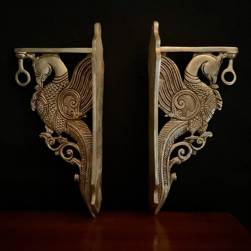 Brass Bird Hanger - Holder (Set of 2) - Crafts N Chisel - Indian Home Decor USA