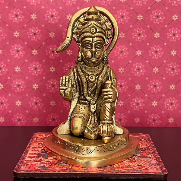 4 Inches Lord Hanuman Statue Idol - Decorative Home Decor - Crafts N Chisel - Indian Home Decor USA