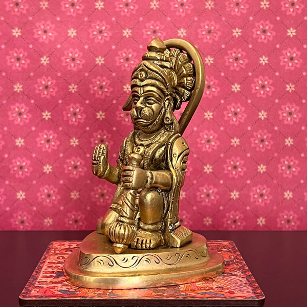 4 Inches Lord Hanuman Statue Idol - Decorative Home Decor - Crafts N Chisel - Indian Home Decor USA