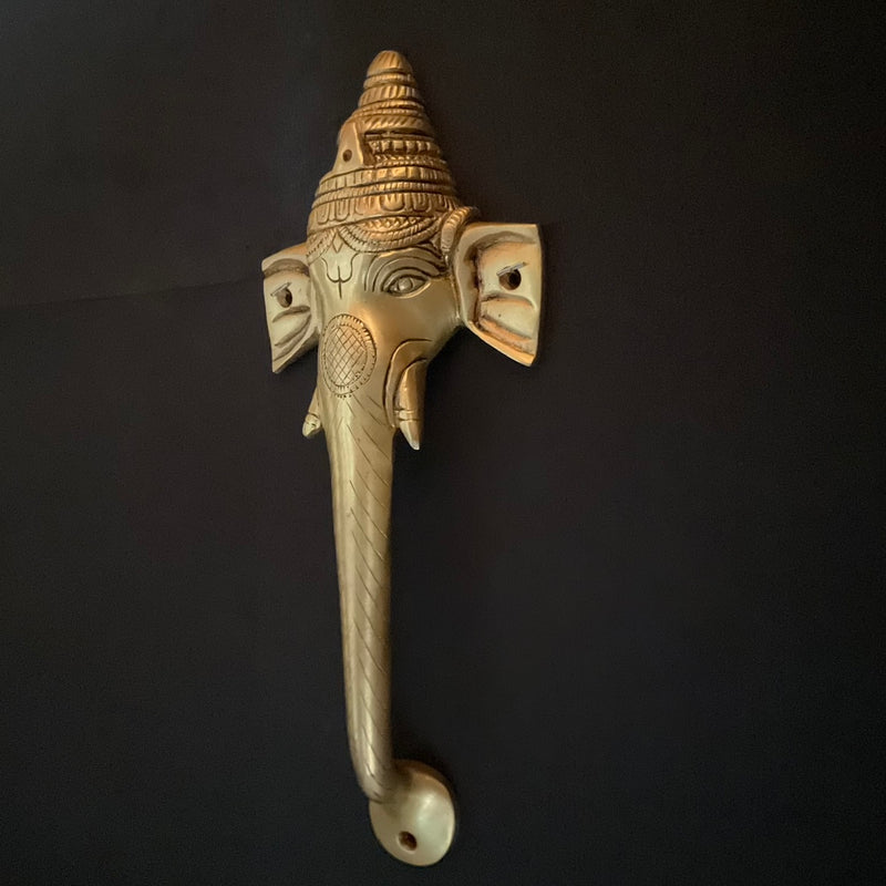 Brass Ganesha Door Handle (Set of 2) - Home Decor - Crafts N Chisel - Indian Home Decor USA