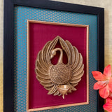 Dancing Peacock Brass Diya Lamp Divine Wall Hanging - Festive Home Decor - Crafts N Chisel - Indian Home Decor USA