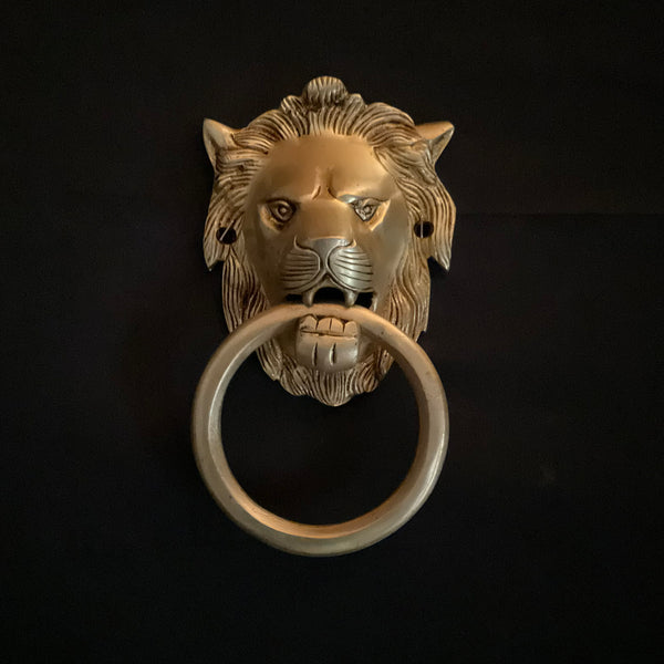 Lion Brass Door knocker Hanging - Home Decor - Crafts N Chisel - Indian Home Decor USA