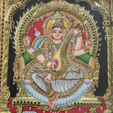 Laxmi Ganesha Saraswati Tanjore Painting - Traditional Wall Art - Crafts N Chisel - Indian Home Decor USA
