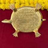 Tortoise With Ashtalakshmi & Shri Yantra Brass Idol - Decorative Figurine - Crafts N Chisel - Indian Home Decor USA