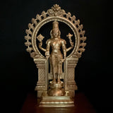 22 inches Lord Balaji Brass Idol - Tirupati Statue - Decorative Murti Home Decor - Crafts N Chisel - Indian Home Decor USA