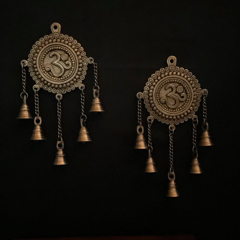 Brass Shubh Labh Hanging Bells Set Brass Hanging Bell Brass Indian