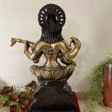 29 Inches Goddess Saraswati Brass Idol Statue Dual Finish - Crafts N Chisel - Indian Home Decor USA