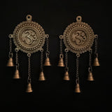 Om Hanging Bell (Set of 2) Brass Wall Decor - Crafts N Chisel - Indian Home Decor USA