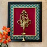 Dancing Lord Ganesh Hanging Diya & Bell - Brass Divine Wall Hanging - Decorative and Religious - Crafts N Chisel - Indian Home Decor USA