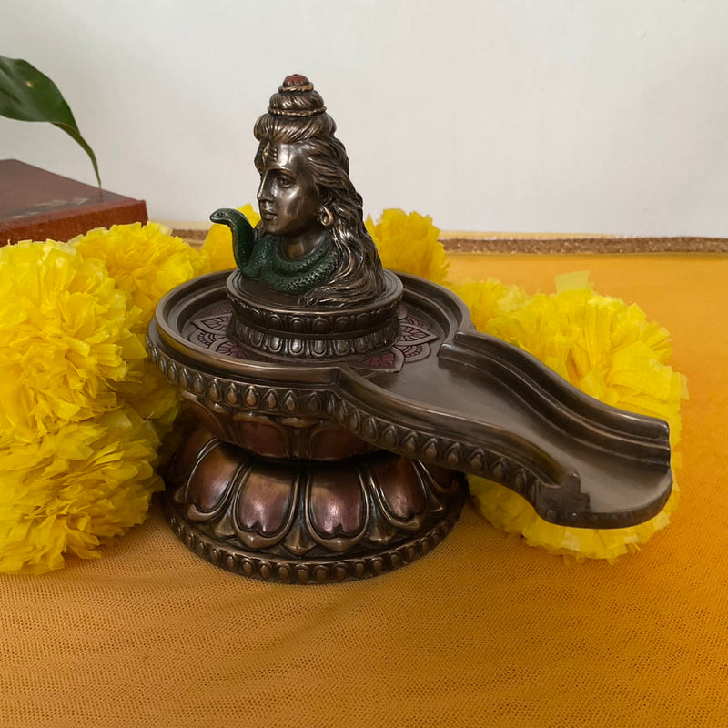 Shivling Bonded Bronze Idol - Pooja Statue for Home - Festive Decor - Crafts N Chisel - Indian Home Decor USA