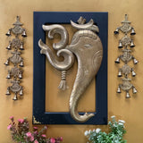 24 Inches Om Ganesha Wall Hanging with Bells (Set of 3) - Wall Decor - Crafts N Chisel - Indian Home Decor USA