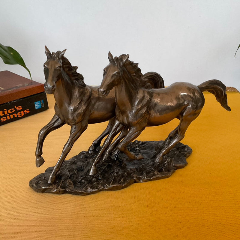 Bonded Bronze Horse Showpiece, Animal Decor - Crafts N Chisel - Indian Home Decor USA
