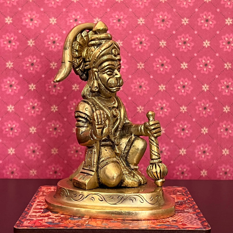 4 Inches Lord Hanuman Statue Idol - Decorative Home Decor - Crafts N Chisel - Indian Home Decor USA