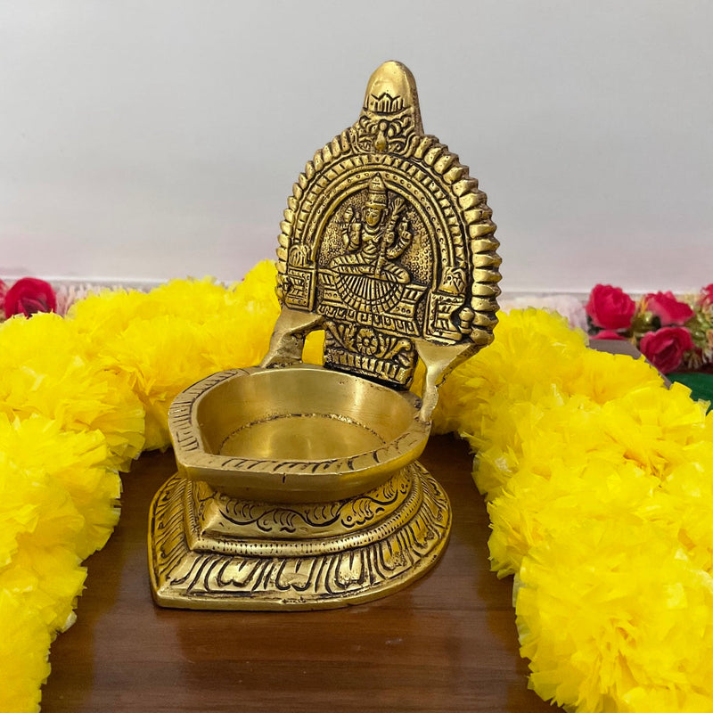 Kamakshi Vilakku Diya - Handmade Brass lamp - Decorative Festive Decor - Crafts N Chisel - Indian Home Decor USA