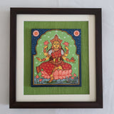 Lakshmi Ganesha Saraswati Pattachitra Painting - Handpainted Wall Decor - Crafts N Chisel - Indian Home Decor USA