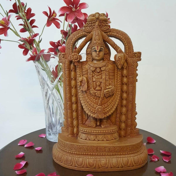 Lord Balaji Idol - Decorative Figurines-Crafts N Chisel-Indian Handicrafts Online USA