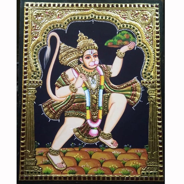 Lord Hanuman Tanjore Painting - Traditional Wall Art - Crafts N Chisel - Indian home decor - Online USA