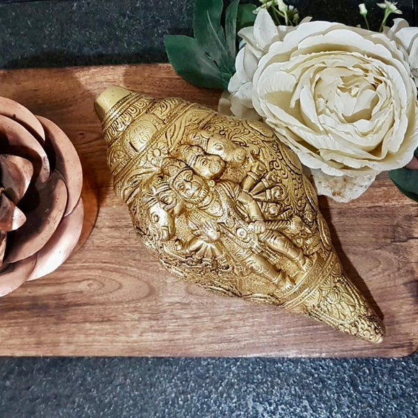 Buy Mla's Decor Brass Shankh,Attractive Brass Conch For Temple,Home With Antique Finish Brass Shankh For Pooja Temple Gifting Decor Home Decorative Interior GiftingTemple Showpiece Online At Low Prices In India