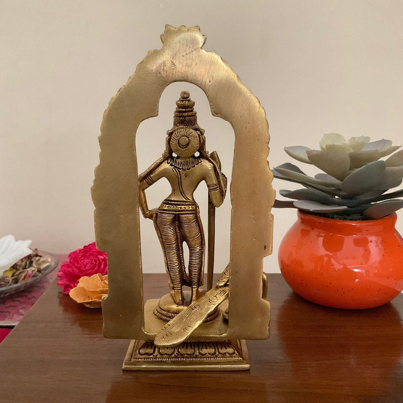 Lord Murugan Swamy Kartikeya Brass Idol - Decorative Figurine - Crafts N Chisel - Indian Home Decor USA